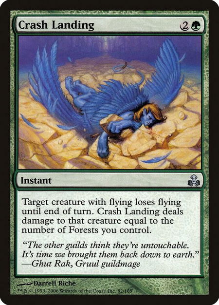 Crash Landing trading card from Guildpact Crash Landing - Guildpact Magic: The Gathering trading card