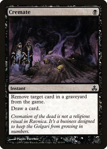 Cremate - Guildpact Magic: The Gathering trading card