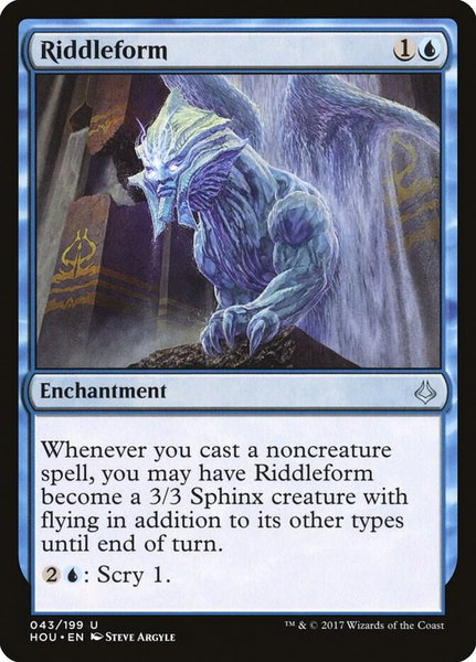 Riddleform trading card from Hour of Devastation Riddleform - Hour of Devastation Magic: The Gathering trading card