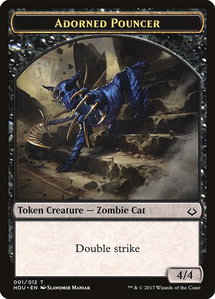 Adorned Pouncer Token - Hour of Devastation (HOU) #1 - Token Magic: The Gathering Trading Card