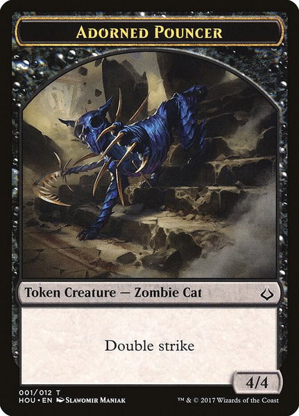Adorned Pouncer Token trading card from Hour of Devastation Adorned Pouncer Token - Hour of Devastation Magic: The Gathering trading card