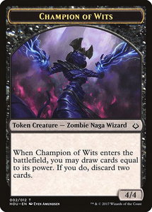 Champion of Wits Token - Hour of Devastation (HOU) #2 - Token Magic: The Gathering Trading Card