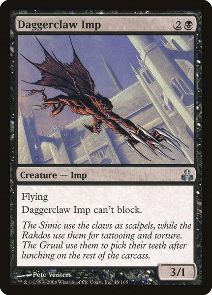 Daggerclaw Imp trading card from Guildpact Daggerclaw Imp - Guildpact Magic: The Gathering trading card
