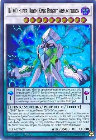D/D/D Super Doom King Bright Armageddon trading card from Battles of Legend: Light's Revenge D/D/D Super Doom King Bright Armageddon - Battles of Legend: Light's Revenge YuGiOh trading card