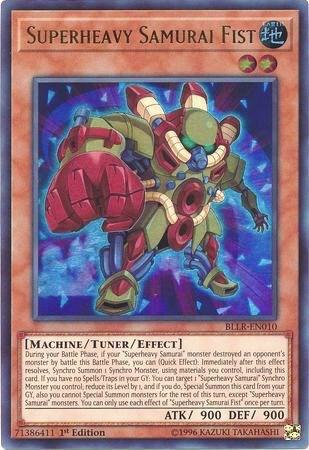 Superheavy Samurai Fist trading card from Battles of Legend: Light's Revenge Superheavy Samurai Fist - Battles of Legend: Light's Revenge YuGiOh trading card