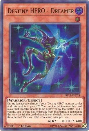 Destiny HERO - Dreamer trading card from Battles of Legend: Light's Revenge Destiny HERO - Dreamer - Battles of Legend: Light's Revenge YuGiOh trading card