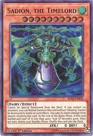 Sadion, the Timelord trading card from Battles of Legend: Light's Revenge Sadion, the Timelord - Battles of Legend: Light's Revenge YuGiOh trading card