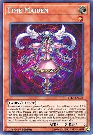 Time Maiden trading card from Battles of Legend: Light's Revenge Time Maiden - Battles of Legend: Light's Revenge YuGiOh trading card
