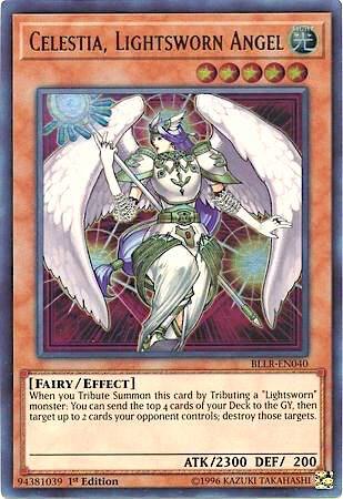 Celestia, Lightsworn Angel trading card from Battles of Legend: Light's Revenge Celestia, Lightsworn Angel - Battles of Legend: Light's Revenge YuGiOh trading card
