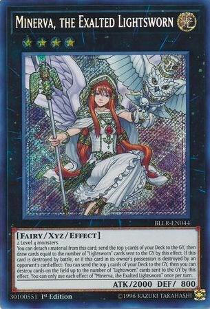 Minerva, the Exalted Lightsworn trading card from Battles of Legend: Light's Revenge Minerva, the Exalted Lightsworn - Battles of Legend: Light's Revenge YuGiOh trading card