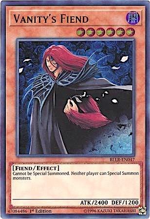 Vanity's Fiend trading card from Battles of Legend: Light's Revenge Vanity's Fiend - Battles of Legend: Light's Revenge YuGiOh trading card