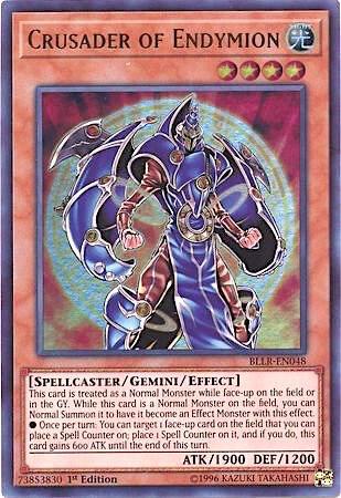 Crusader of Endymion trading card from Battles of Legend: Light's Revenge Crusader of Endymion - Battles of Legend: Light's Revenge YuGiOh trading card