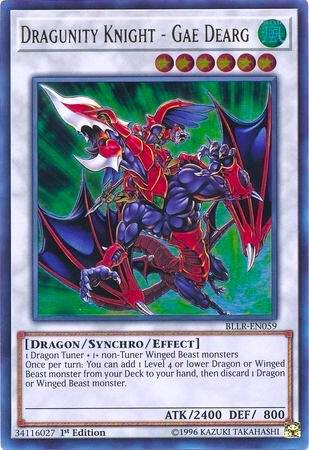 Dragunity Knight - Gae Dearg trading card from Battles of Legend: Light's Revenge Dragunity Knight - Gae Dearg - Battles of Legend: Light's Revenge YuGiOh trading card