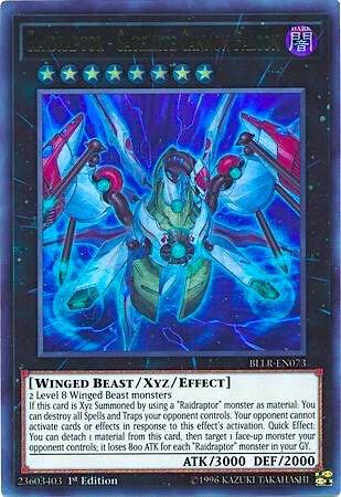 Raidraptor - Satellite Cannon Falcon trading card from Battles of Legend: Light's Revenge Raidraptor - Satellite Cannon Falcon - Battles of Legend: Light's Revenge YuGiOh trading card