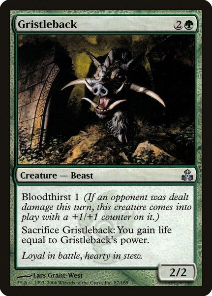 Gristleback trading card from Guildpact Gristleback - Guildpact Magic: The Gathering trading card