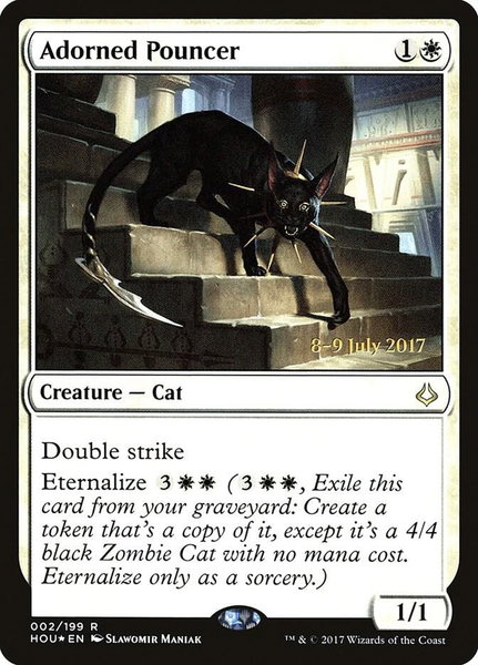 Adorned Pouncer trading card from Prerelease Cards Adorned Pouncer - Prerelease Cards Magic: The Gathering trading card