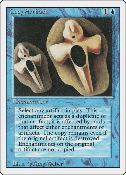 Copy Artifact trading card from Revised Edition Copy Artifact - Revised Edition Magic: The Gathering trading card