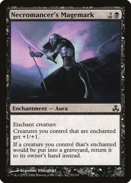 Necromancer's Magemark trading card from Guildpact Necromancer's Magemark - Guildpact Magic: The Gathering trading card