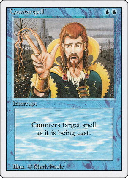 Counterspell trading card from Revised Edition Counterspell - Revised Edition Magic: The Gathering trading card