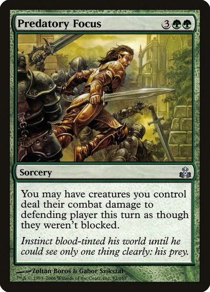 Predatory Focus trading card from Guildpact Predatory Focus - Guildpact Magic: The Gathering trading card