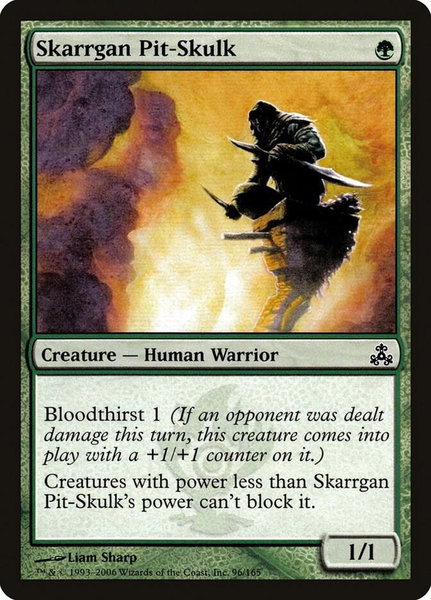 Skarrgan Pit-Skulk trading card from Guildpact Skarrgan Pit-Skulk - Guildpact Magic: The Gathering trading card