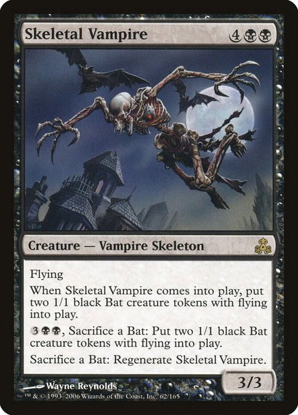 Skeletal Vampire trading card from Guildpact Skeletal Vampire - Guildpact Magic: The Gathering trading card