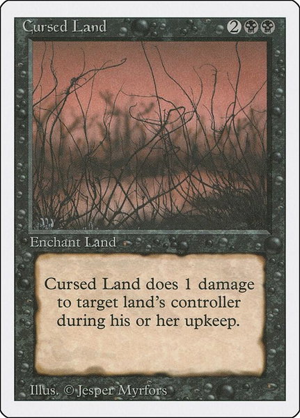 Cursed Land trading card from Revised Edition Cursed Land - Revised Edition Magic: The Gathering trading card