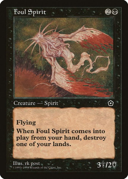 Foul Spirit - Portal Second Age Magic: The Gathering trading card