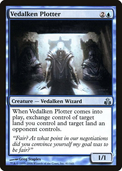 Vedalken Plotter trading card from Guildpact Vedalken Plotter - Guildpact Magic: The Gathering trading card