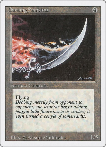 Dancing Scimitar - Revised Edition Magic: The Gathering trading card