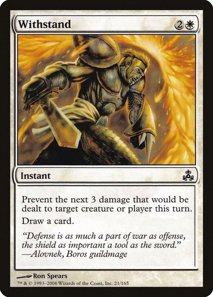 Withstand trading card from Guildpact Withstand - Guildpact Magic: The Gathering trading card