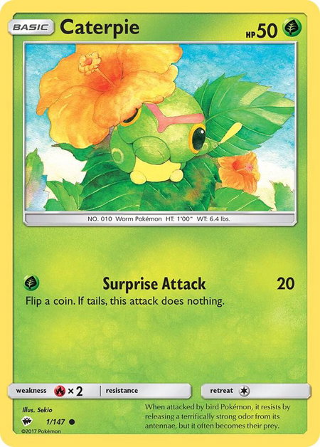 Caterpie - SM - Burning Shadows Pokémon trading card