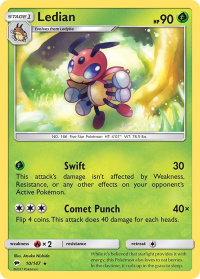 Ledian - SM - Burning Shadows (SM03) #10/147 - Rare Pokémon Trading Card