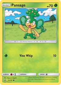 Pansage - SM - Burning Shadows (SM03) #12/147 - Common Pokémon Trading Card