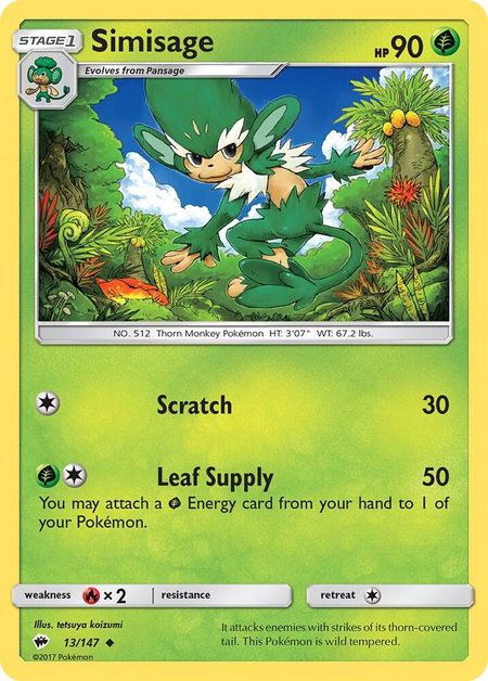 Simisage - SM - Burning Shadows Pokémon trading card