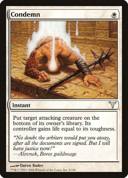 Condemn - Dissension Magic: The Gathering trading card