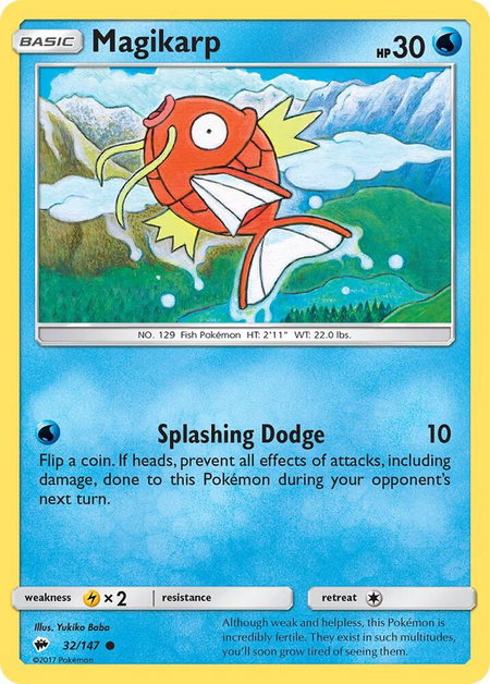 Magikarp trading card from SM - Burning Shadows Magikarp - SM - Burning Shadows Pokémon trading card