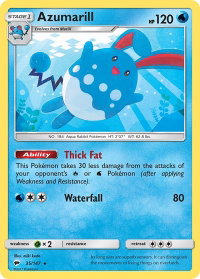 Azumarill - SM - Burning Shadows (SM03) #35/147 - Rare Pokémon Trading Card