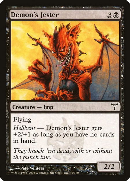 Demon's Jester - Dissension Magic: The Gathering trading card