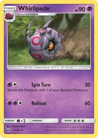 Whirlipede - SM - Burning Shadows (SM03) #57/147 - Uncommon Pokémon Trading Card