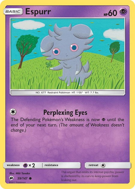 Espurr - SM - Burning Shadows Pokémon trading card