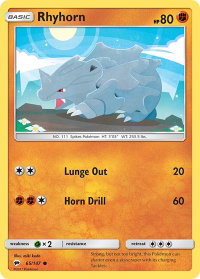 Rhyhorn - SM - Burning Shadows (SM03) #65/147 - Common Pokémon Trading Card
