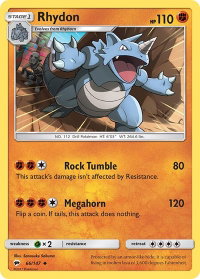 Rhydon - SM - Burning Shadows (SM03) #66/147 - Uncommon Pokémon Trading Card