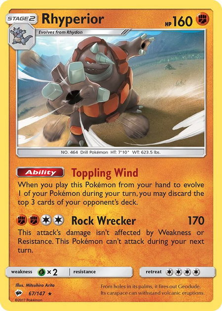 Rhyperior - SM - Burning Shadows Pokémon trading card