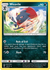 Weavile - SM - Burning Shadows (SM03) #86/147 - Rare Pokémon Trading Card