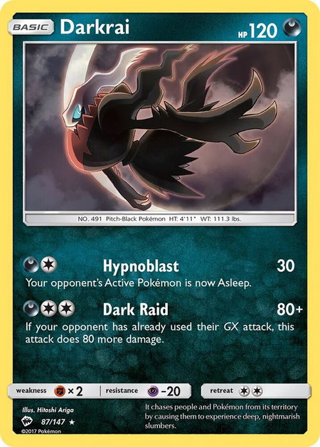 Darkrai - SM - Burning Shadows Pokémon trading card