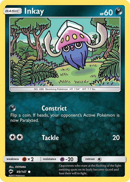 Inkay - SM - Burning Shadows Pokémon trading card
