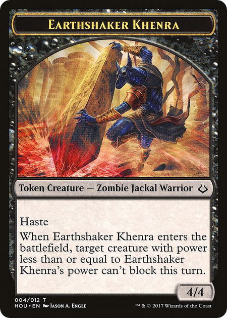 Earthshaker Khenra // Cat Double-Sided Token - Hour of Devastation Magic: The Gathering trading card
