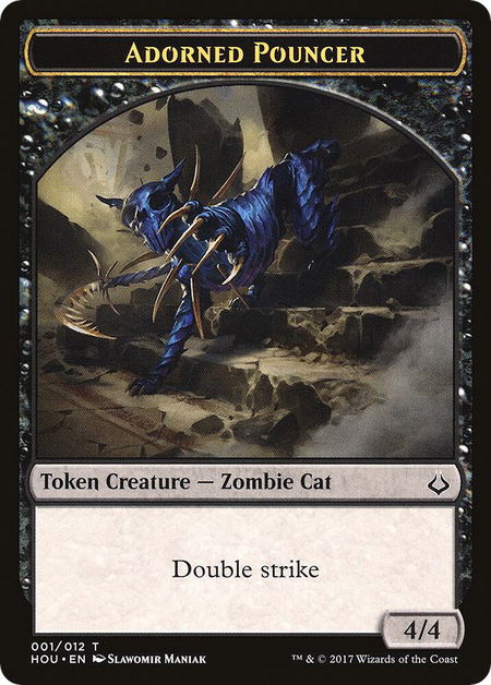 Adorned Pouncer // Warrior Double-Sided Token - Hour of Devastation Magic: The Gathering trading card