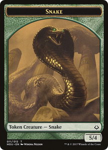 Snake // Zombie Double-Sided Token - Hour of Devastation (HOU) #11 // 20 - Token Magic: The Gathering Trading Card